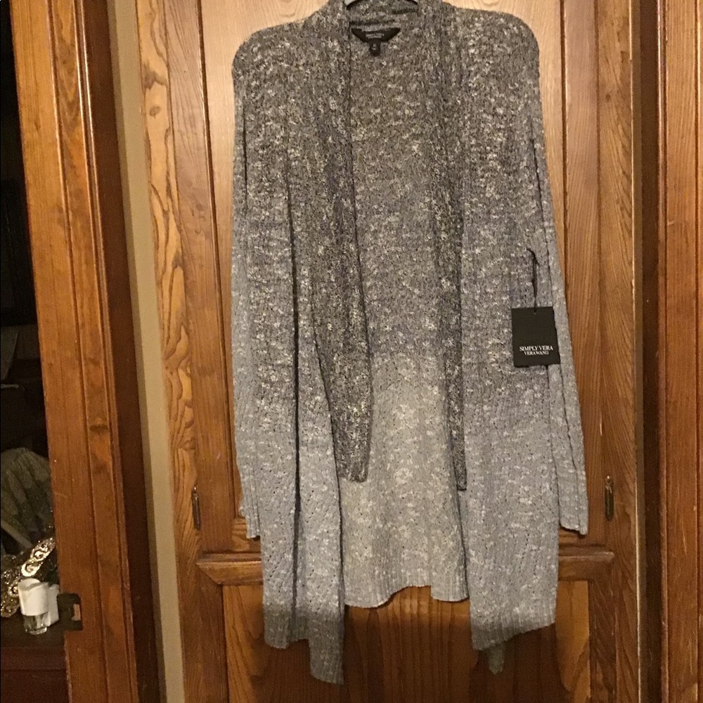 Black with white long sweater